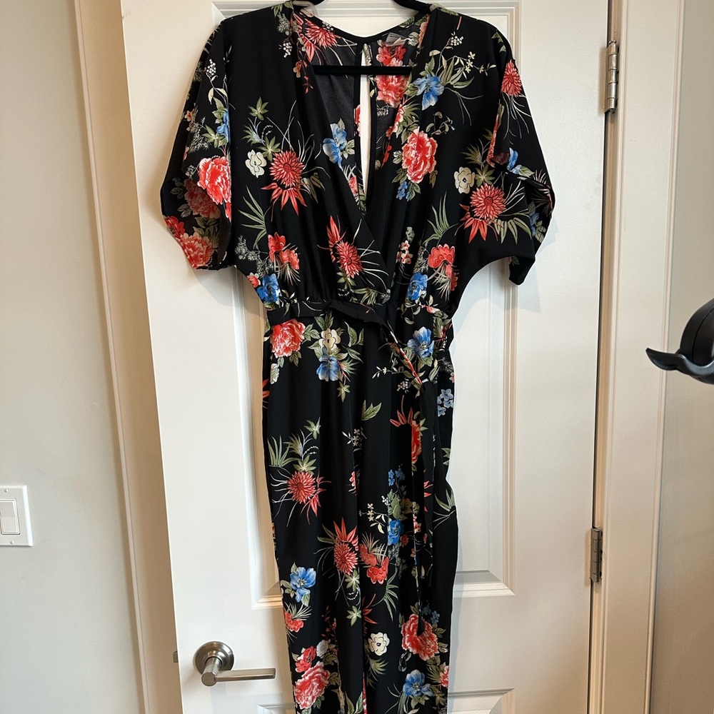 Floral Black Jumpsuit - Picture 3 of 3